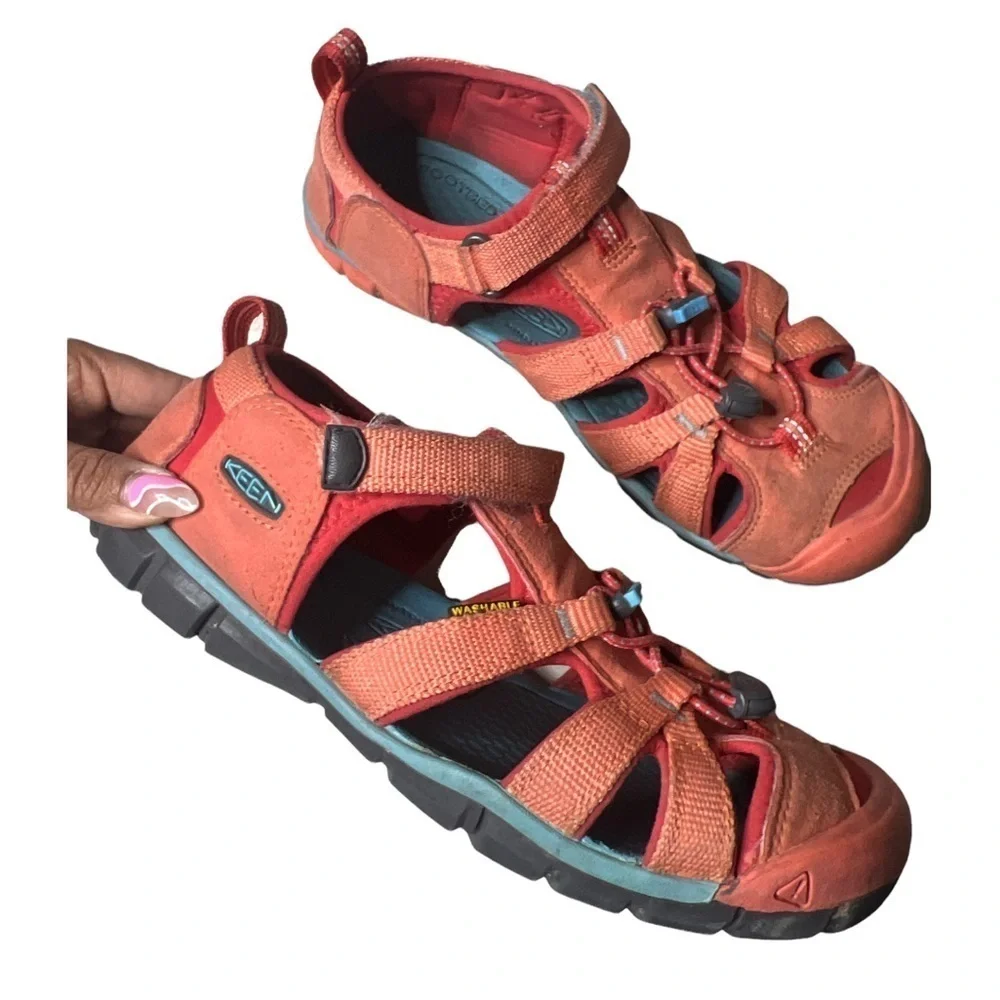 Keen - Seacamp II CNX Orange Blue Sport Sandals Size 5